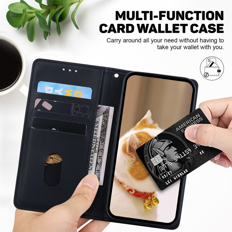 For iPhone 16e Cute Cats RFID Leather Phone Case(Black) by bashfashion