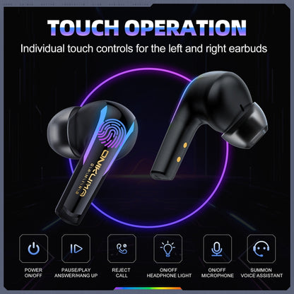 ONIKUMA T27 Dual Mode Cool Wireless Bluetooth Earphone(Black) by ONIKUMA
