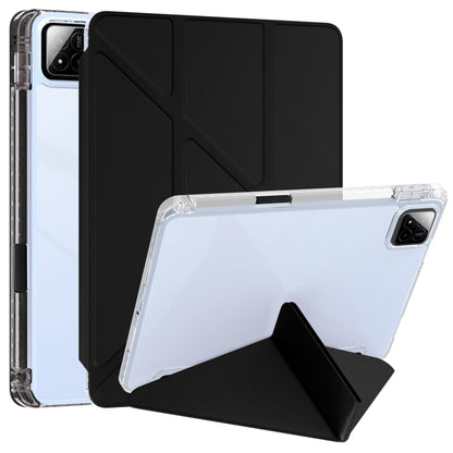 For Xiaomi Pad 7 / 7 Pro Clear Acrylic Deformation Leather Tablet Case(Black) by bashfashion