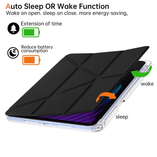 For Xiaomi Pad 7 / 7 Pro Clear Acrylic Deformation Leather Tablet Case(Black) by bashfashion