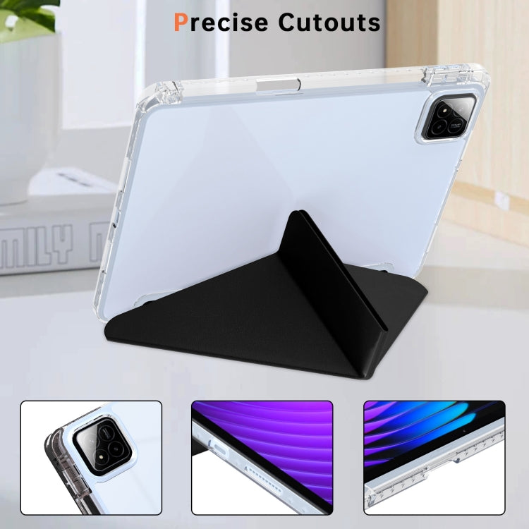 For Xiaomi Pad 7 / 7 Pro Clear Acrylic Deformation Leather Tablet Case(Black) by bashfashion