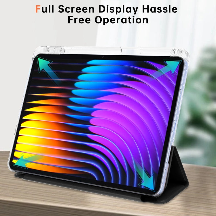 For Xiaomi Pad 7 / 7 Pro Clear Acrylic Deformation Leather Tablet Case(Black) by bashfashion