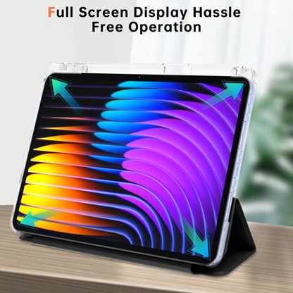 For Xiaomi Pad 7 / 7 Pro Clear Acrylic Deformation Leather Tablet Case(Black) by bashfashion