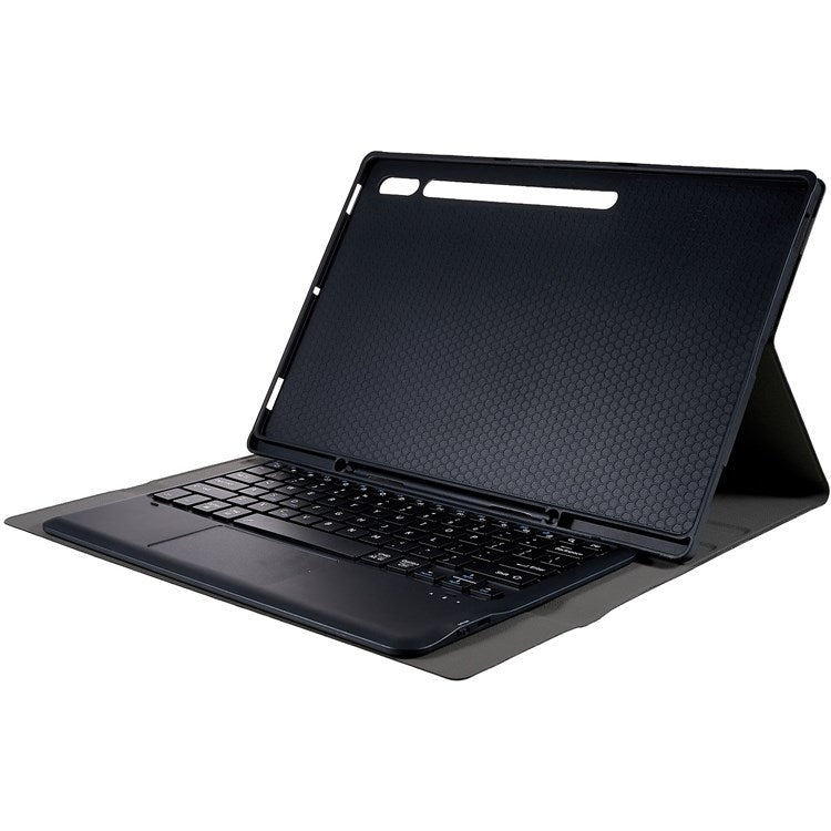For Samsung Galaxy Tab S10 Ultra A910B-A Touch Pad Detachable Bluetooth Keyboard Leather Tablet Case(Black) by bashfashion