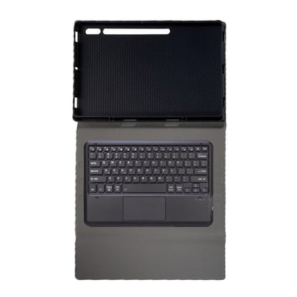 For Samsung Galaxy Tab S10 Ultra A910B-A Touch Pad Detachable Bluetooth Keyboard Leather Tablet Case(Black) by bashfashion
