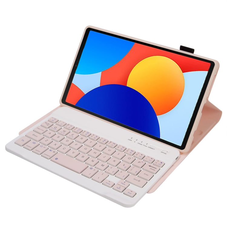 For Redmi Pad SE 8.7 A0N12 TPU Ultra-thin Detachable Bluetooth Keyboard Tablet Leather Case(Pink) by bashfashion