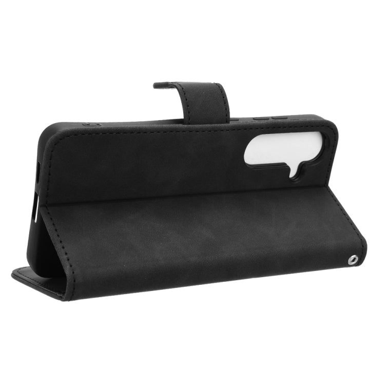 For Samsung Galaxy S24 FE 5G Skin Feel Magnetic Flip Leather Phone Case(Black) by bashfashion