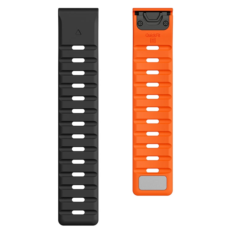 For Garmin 26mm Magnetic Quick Release Silicone Watch Band(Black Orange) by bashfashion