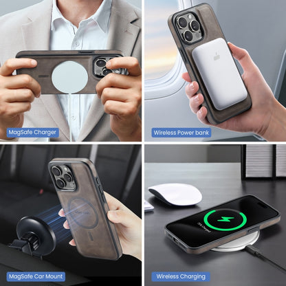 For iPhone 15 Pro Max MAGKING K2 Series MagSafe RFID Card Bag Detachable Phone Case(Coffee) by MAGKING