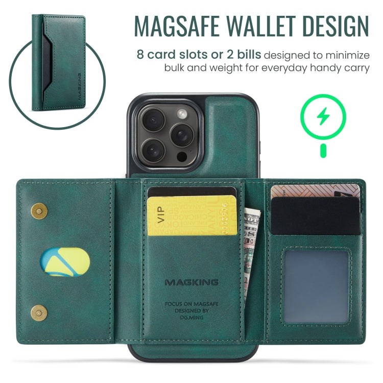 For iPhone 15 Pro Max MAGKING K2 Series MagSafe RFID Card Bag Detachable Phone Case(Green) by MAGKING