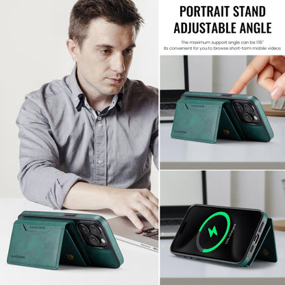 For iPhone 15 Pro Max MAGKING K2 Series MagSafe RFID Card Bag Detachable Phone Case(Green) by MAGKING