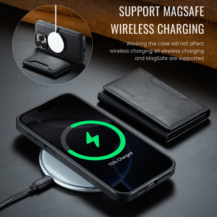 For iPhone 16 Pro Max MAGKING K2 Series MagSafe RFID Card Bag Detachable Phone Case(Black) by MAGKING
