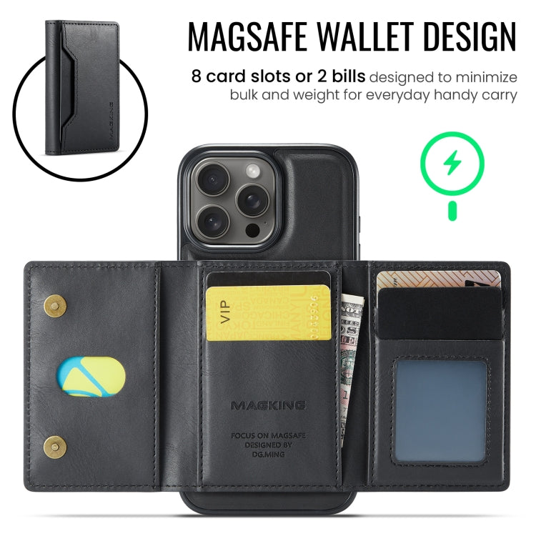 For iPhone 16 Pro Max MAGKING K2 Series MagSafe RFID Card Bag Detachable Phone Case(Black) by MAGKING