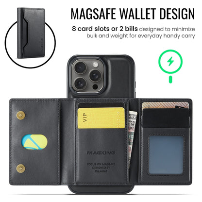 For iPhone 16 Pro Max MAGKING K2 Series MagSafe RFID Card Bag Detachable Phone Case(Black) by MAGKING