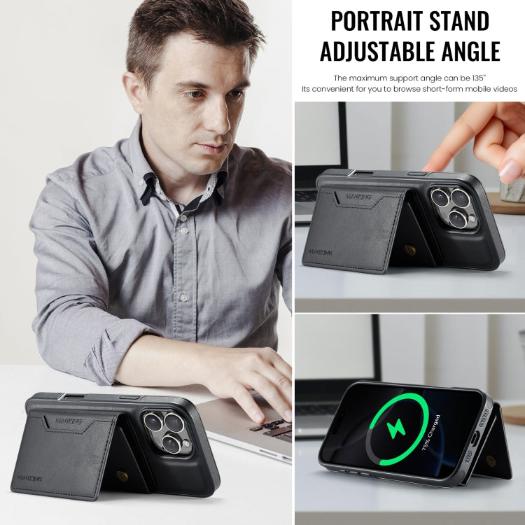 For iPhone 16 Pro Max MAGKING K2 Series MagSafe RFID Card Bag Detachable Phone Case(Black) by MAGKING