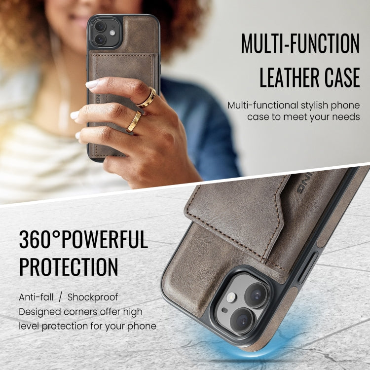 For iPhone 12 / 12 Pro MAGKING K2 Series MagSafe RFID Card Bag Detachable Phone Case(Coffee) by MAGKING