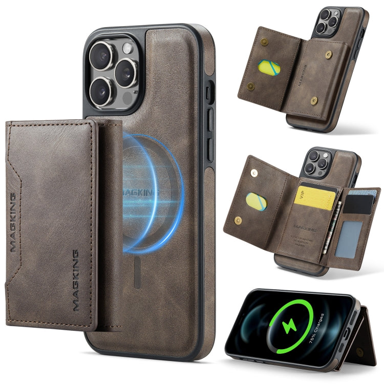 For iPhone 12 Pro Max MAGKING K2 Series MagSafe RFID Card Bag Detachable Phone Case(Coffee) by MAGKING