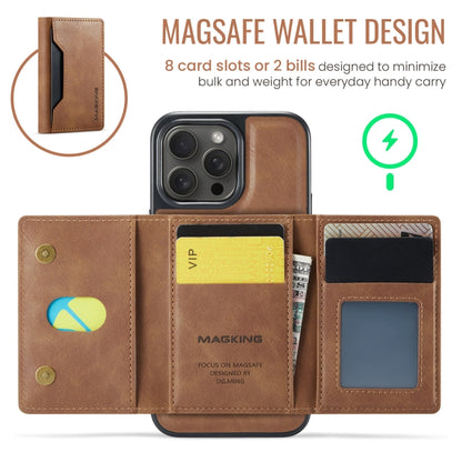 For iPhone 13 Pro Max MAGKING K2 Series MagSafe RFID Card Bag Detachable Phone Case(Brown) by MAGKING