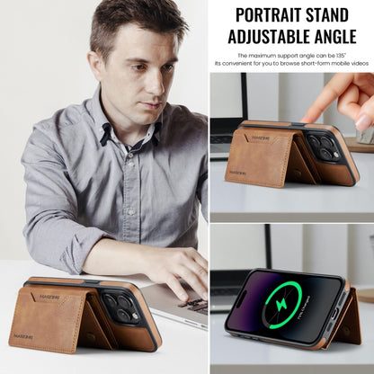 For iPhone 14 Pro MAGKING K2 Series MagSafe RFID Card Bag Detachable Phone Case(Brown) by MAGKING