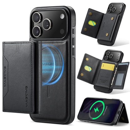 For iPhone 17 Pro Max MAGKING K2 Series MagSafe RFID Card Bag Detachable Phone Case(Black) by MAGKING