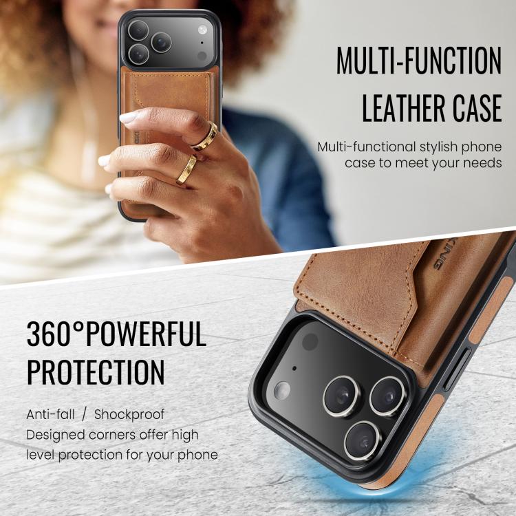 For iPhone 17 Pro Max MAGKING K2 Series MagSafe RFID Card Bag Detachable Phone Case(Brown) by MAGKING