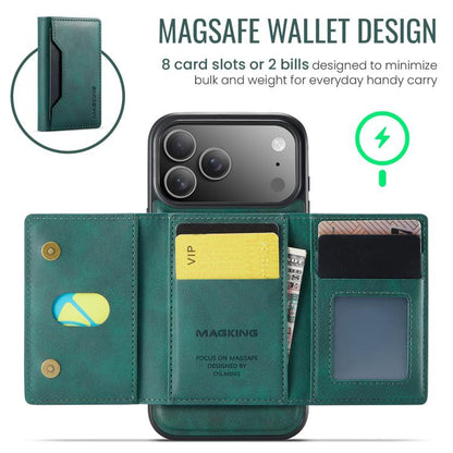 For iPhone 17 Pro Max MAGKING K2 Series MagSafe RFID Card Bag Detachable Phone Case(Green) by MAGKING
