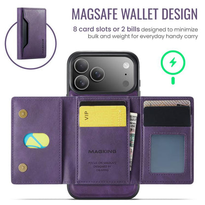 For iPhone 17 Pro Max MAGKING K2 Series MagSafe RFID Card Bag Detachable Phone Case(Purple) by MAGKING