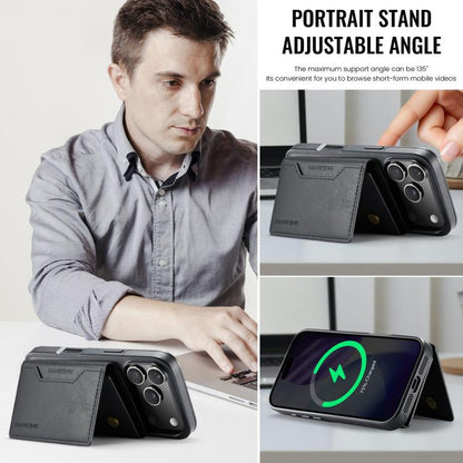 For iPhone 17 Pro MAGKING K2 Series MagSafe RFID Card Bag Detachable Phone Case(Black) by MAGKING