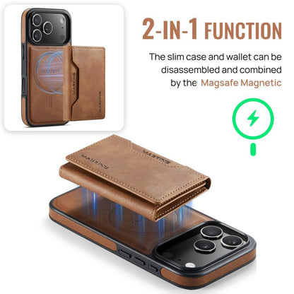 For iPhone 17 Pro MAGKING K2 Series MagSafe RFID Card Bag Detachable Phone Case(Brown) by MAGKING
