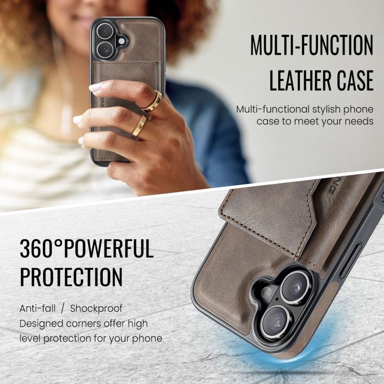 For iPhone 17 MAGKING K2 Series MagSafe RFID Card Bag Detachable Phone Case(Coffee) by MAGKING