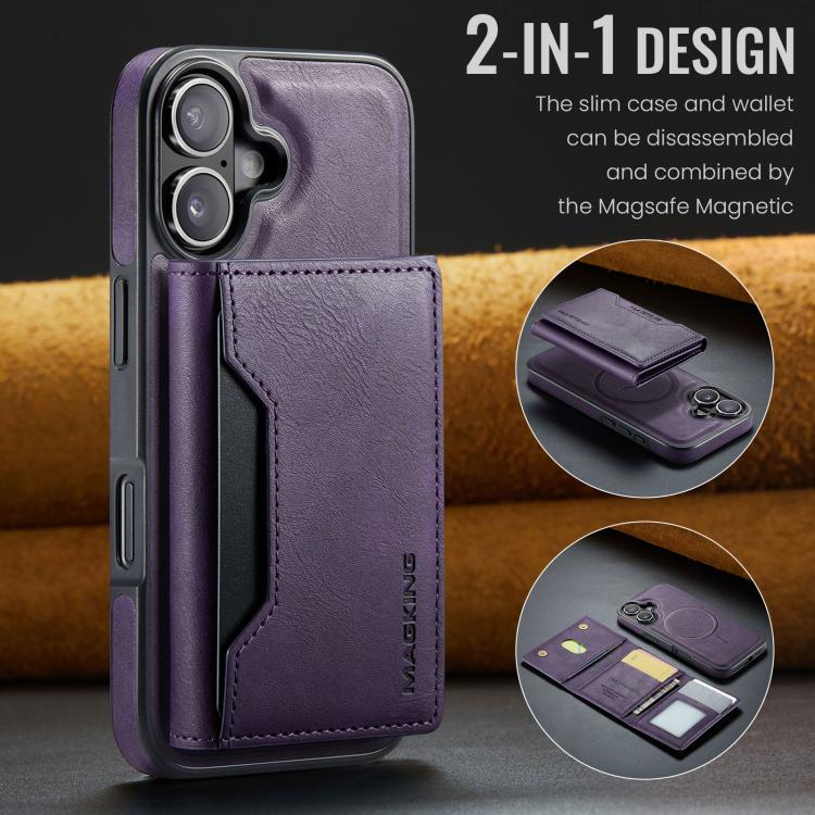 For iPhone 17 MAGKING K2 Series MagSafe RFID Card Bag Detachable Phone Case(Purple) by MAGKING