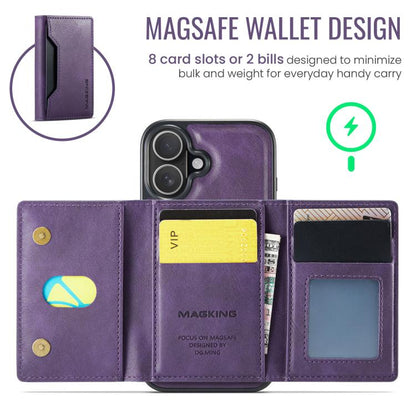 For iPhone 17 MAGKING K2 Series MagSafe RFID Card Bag Detachable Phone Case(Purple) by MAGKING