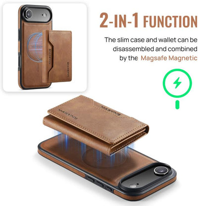 For iPhone 17 Air MAGKING K2 Series MagSafe RFID Card Bag Detachable Phone Case(Brown) by MAGKING