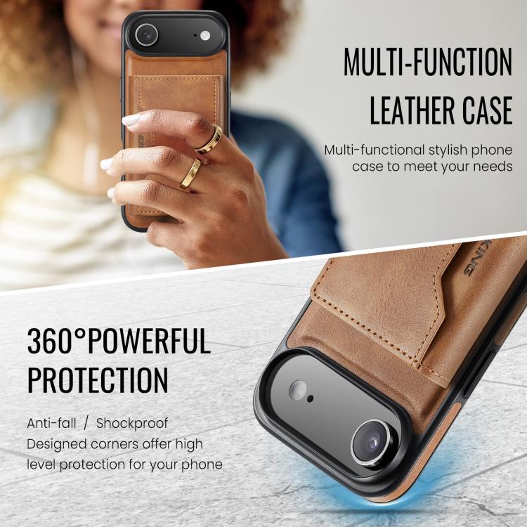 For iPhone 17 Air MAGKING K2 Series MagSafe RFID Card Bag Detachable Phone Case(Brown) by MAGKING