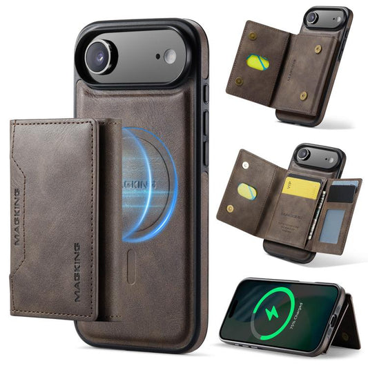 For iPhone 17 Air MAGKING K2 Series MagSafe RFID Card Bag Detachable Phone Case(Coffee) by MAGKING