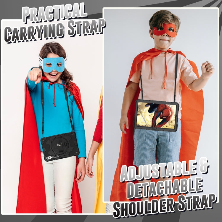 For Samsung Galaxy Tab S10+ / S9+ / S9 FE+ Spider Hand Grip Turntable Stand Tablet Case(Black) by bashfashion