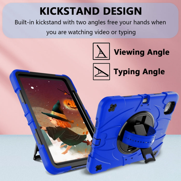 For iPad Pro 11 2025 / 2024 Bat Hand Grip Turntable Stand Tablet Case(Blue Black) by bashfashion