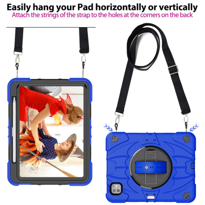 For iPad Pro 11 2025 / 2024 Bat Hand Grip Turntable Stand Tablet Case(Blue Black) by bashfashion