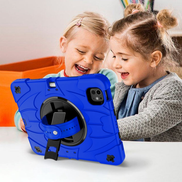 For iPad Pro 11 2025 / 2024 Bat Hand Grip Turntable Stand Tablet Case(Blue Black) by bashfashion
