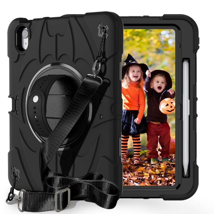 For iPad 2025 / 2022 Bat Hand Grip Turntable Stand Tablet Case(Black) by bashfashion