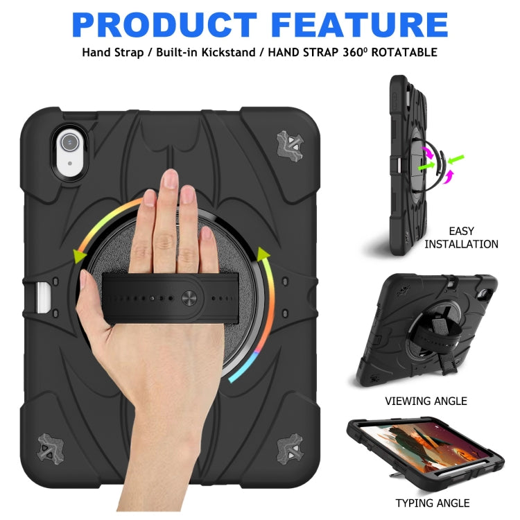 For iPad 2025 / 2022 Bat Hand Grip Turntable Stand Tablet Case(Black) by bashfashion