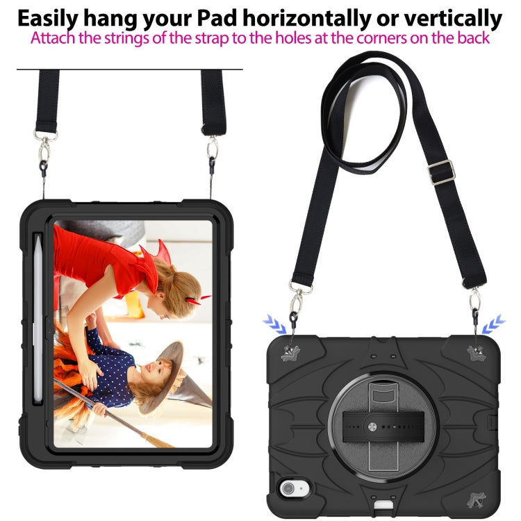 For iPad 2025 / 2022 Bat Hand Grip Turntable Stand Tablet Case(Black) by bashfashion