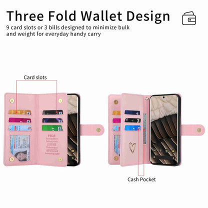 For Google Pixel 7 Pro POLA Love Multi-Card Slots Zipper Wallet Leather Phone Case(Pink) by POLA