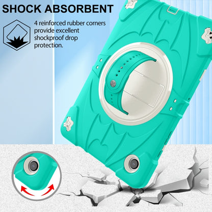 For Samsung Galaxy Tab A8 Bat Hand Grip Turntable Stand Tablet Case(Mint Green White) by bashfashion