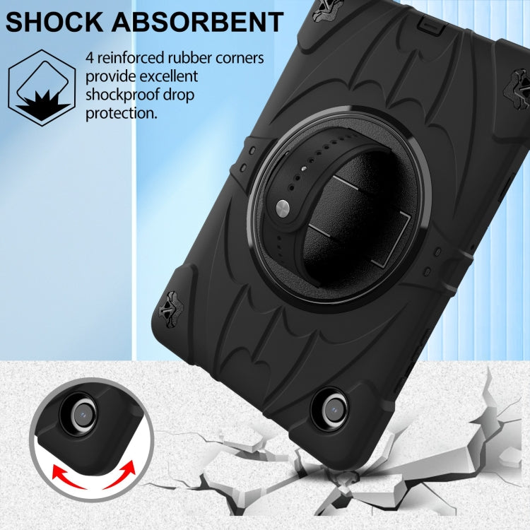 For Samsung Galaxy Tab A8 Bat Hand Grip Turntable Stand Tablet Case(Black) by bashfashion