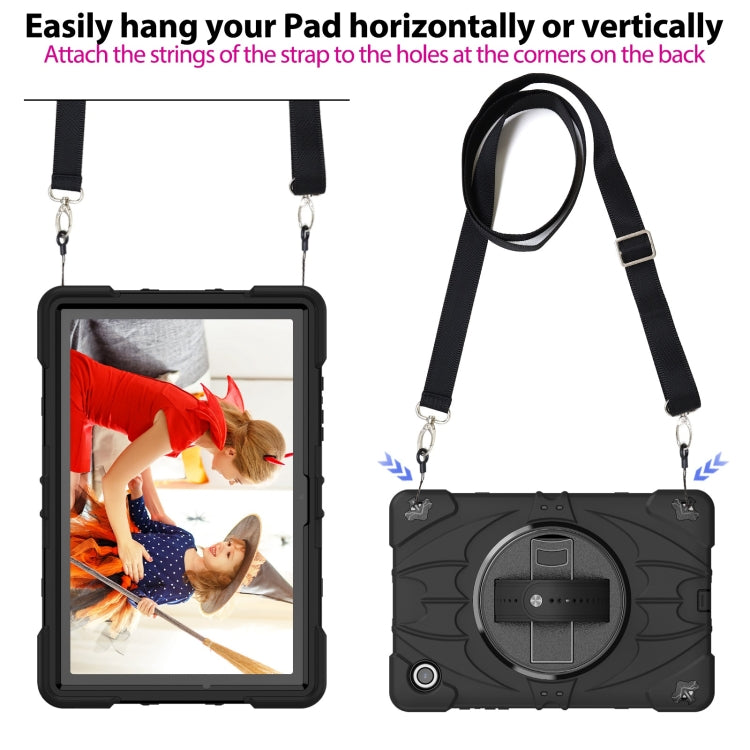 For Samsung Galaxy Tab A8 Bat Hand Grip Turntable Stand Tablet Case(Black) by bashfashion