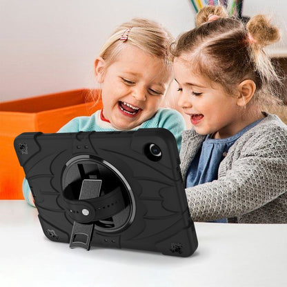 For Samsung Galaxy Tab A9+ Bat Hand Grip Turntable Stand Tablet Case(Black) by bashfashion