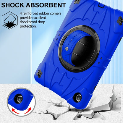 For Samsung Galaxy Tab A9+ Bat Hand Grip Turntable Stand Tablet Case(Blue Black) by bashfashion