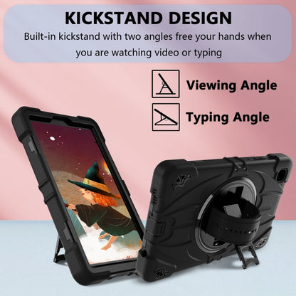 For Samsung Galaxy Tab A7 Lite Bat Hand Grip Turntable Stand Tablet Case(Black) by bashfashion