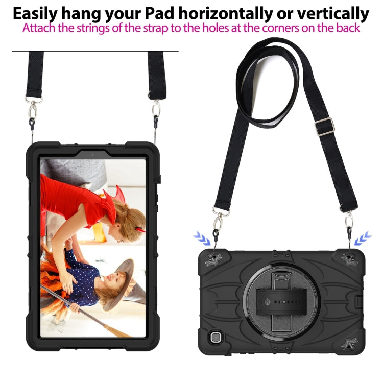 For Samsung Galaxy Tab A7 Lite Bat Hand Grip Turntable Stand Tablet Case(Black) by bashfashion